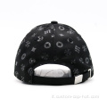 Tappo da baseball di stampa di sublimazione nera con badge metallico